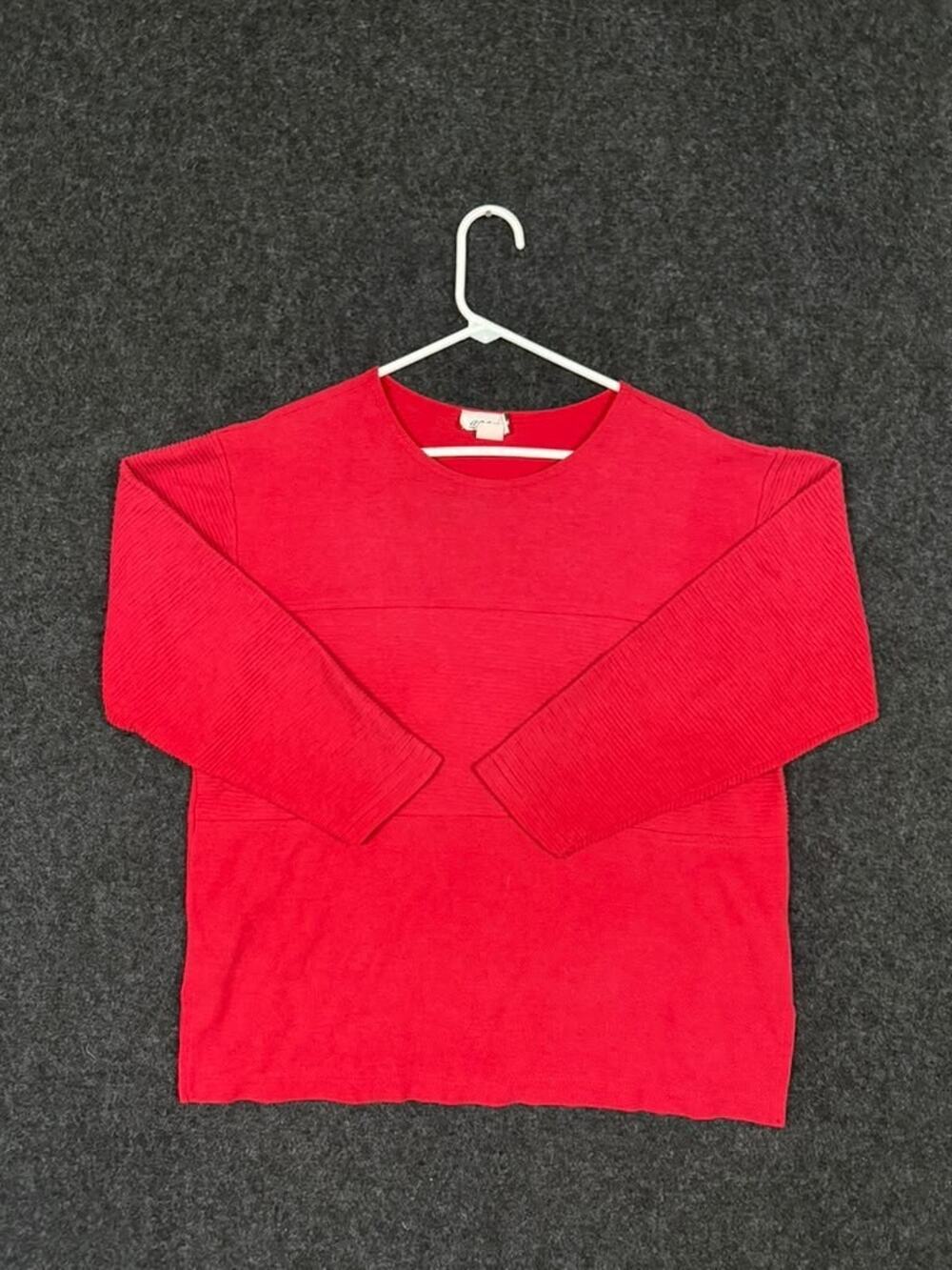 Vintage Agenda Red Thermal Long Sleeve Shirt Adult M USA Made Waffle Knit